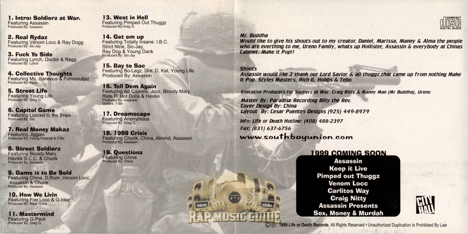 Assassin - Soldierz At War: 1st Press. CD | Rap Music Guide